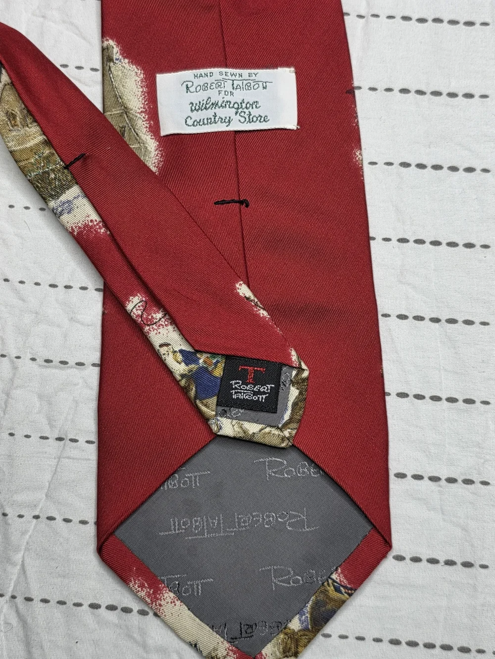 Robert Talbott Hand Sewn Silk Christmas Tie Santa Wilmington Country Store VTG